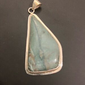 Elegant Silver 925 Larimar Green Pendant